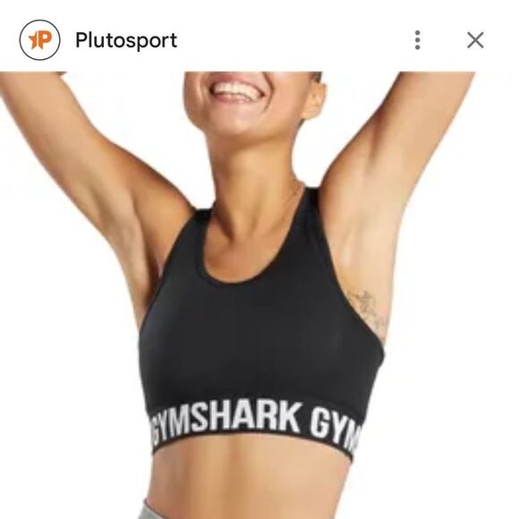 Gymshark Black Sports Bra Seamless Racerback Size M - Picture 1 of 8